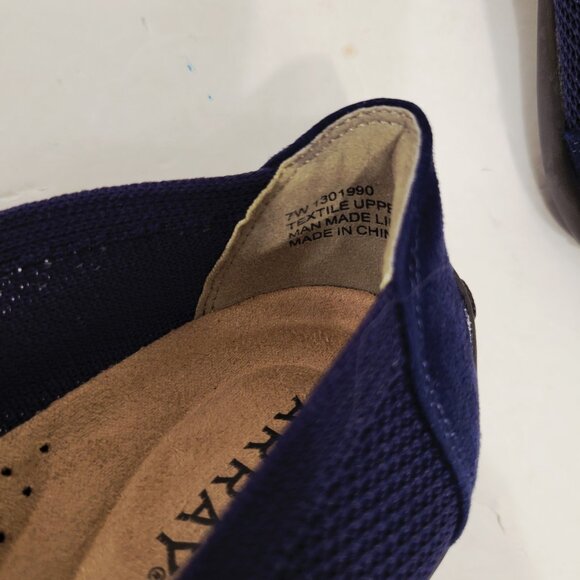 Womens Blue Array Slip On Ballet Flat Shoes Size 7W - Picture 5 of 6